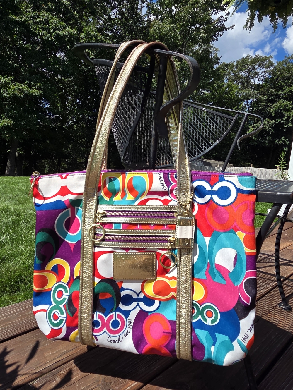 Y2K COACH POPPY GRAFITTI Tote. Excellent Cond!